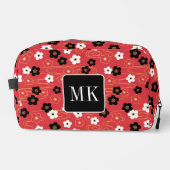 Japans Rood Sakura Blossom Monogram Initialen Toilettasje (Voorkant)