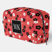 Japans Rood Sakura Blossom Monogram Initialen Toilettasje (Rechterhoek)