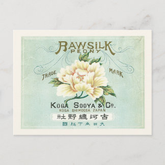 japans Ruw Zijderzijde Wit Poniekmerk Briefkaart