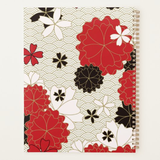 Japans Sakura Elegant Floral Pattern Planner (Achterkant)