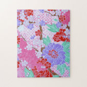 Japans Sakura Pattern Jigzaag Puzzle Legpuzzel (Verticaal)