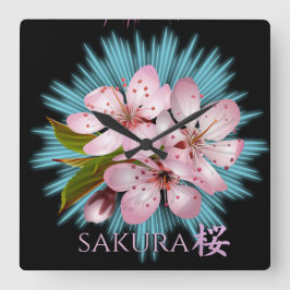 Japans Sakura polshorloge voor dames Vierkante Klok