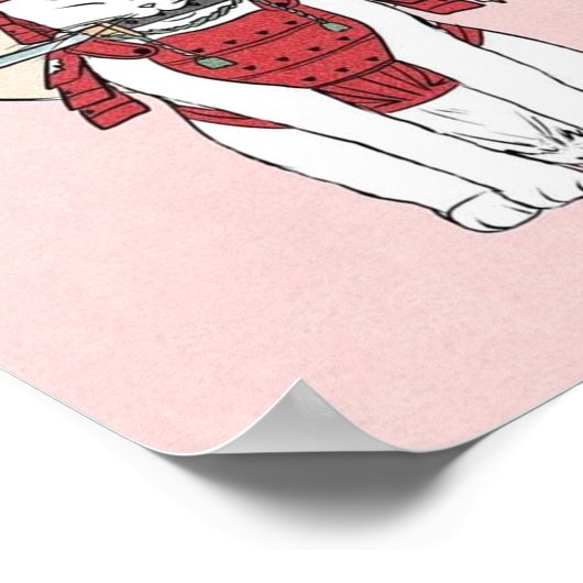 Japans Sakura Samurai Cat Poster (Hoek)