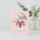Japans Sakura Samurai Cat Poster Briefkaart (Staand voorkant)