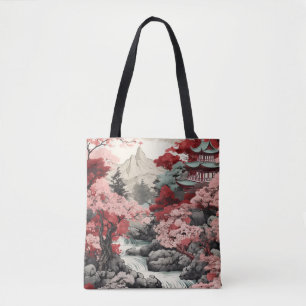 japans sakura tempel bos scène draagtas