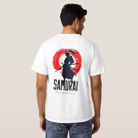 Japans samoerai grafisch ontwerp t-shirt (Achterkant volledig)