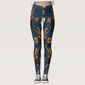 Japans Samoerai Masker en Katana Patroon Leggings