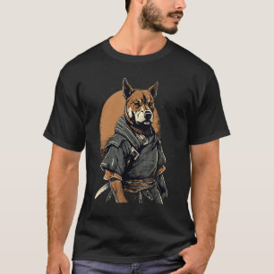  japans samoerai zwart mond kur hond t-shirt