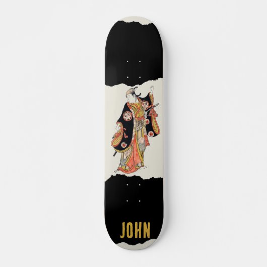 Japans Samurai Black Skateboard (Voorkant)