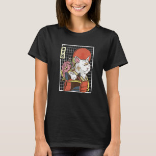 Japans Samurai Cat Japan esthetische Sun Flag Japa T-shirt