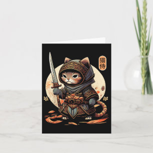 Japans Samurai Cat Tattoo Kawaii Ninja Cat Kaart