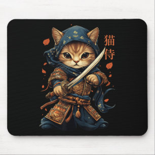 Japans Samurai Cat Tattoo Kawaii Ninja Cat W Muismat