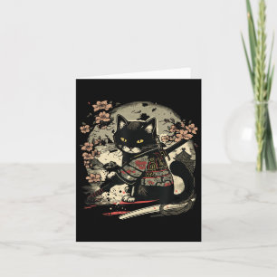 Japans Samurai Cat Tattoo,  Kawaii Ninja Kaart