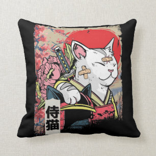Japans Samurai Cat Warrior Japan Ninja Kitten Kussen
