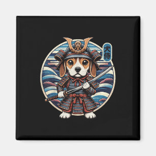 Japans Samurai Dog Tattoo, Beagle Kawaii Ninja Magneet