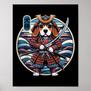 Japans Samurai Dog Tattoo, Beagle Kawaii Ninja _ Poster