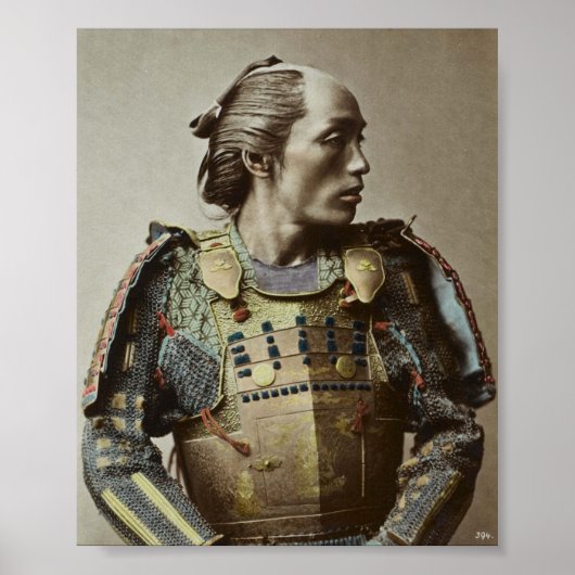 Japans Samurai  Foto Handkleurig Poster (Voorkant)