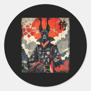 Japans Samurai Groot Deens Tattoo Kawaii Ukiyo-e Ronde Sticker