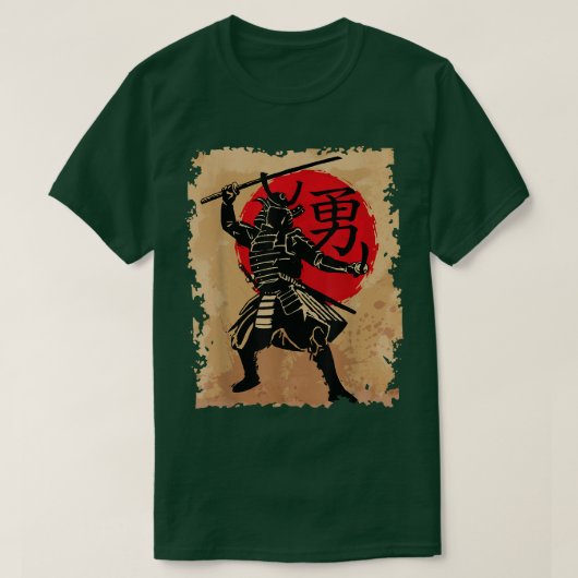 Japans Samurai Helmet Warrior Rising Sun Japan C T-shirt (Design voorkant)