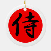 Japans Samurai Kanji Symbol Keramisch Ornament (Achterkant)