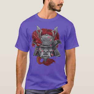 Japans Samurai Mask Dragon met kersenbloesem p T-shirt