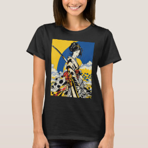 Japans Samurai Meisje Retro Sakura Cherry T-shirt