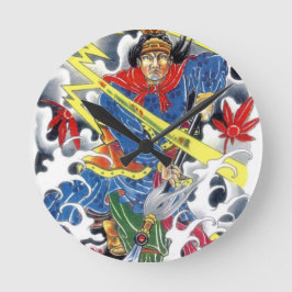 Japans Samurai met tattoo Spear Ronde Klok