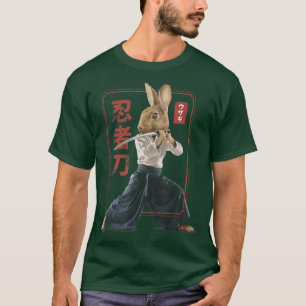 Japans Samurai Ninja Bunny Rabbit Kawaii Tattoo T-shirt