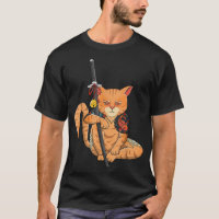 Japans Samurai Ninja Cat Kawaii Tattoo Grafisch P
