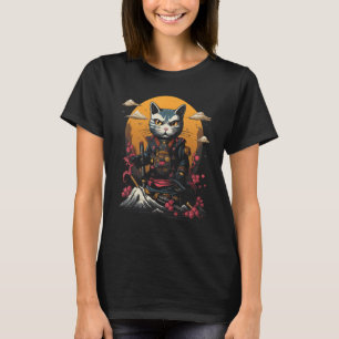 Japans Samurai Ninja Cat Retro Tattoo Grafisch # T-shirt