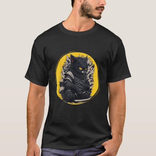 Japans Samurai Ninja Cat T-shirt (Voorkant)