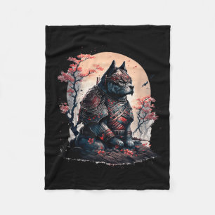 Japans Samurai Ninja Dog Tattoo Graphic Voor Manne Fleece Deken