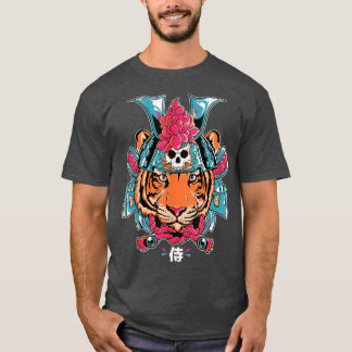Japans Samurai Ninja Tiger Kawaii Tattoo Grafisch T-shirt