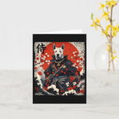 Japans Samurai Pitbull Tattoo Kawaii Ukiyo-e Nin Kaart (Gele Bloem)