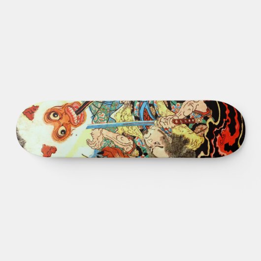 Japans Samurai vecht aap Skateboard (Horizontaal)