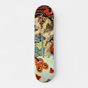 Japans Samurai vecht aap Skateboard
