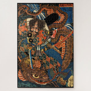 Japans Samurai vecht python Jigzaag Puzzle Legpuzzel