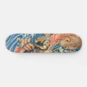 Japans Samurai vecht tegen salamander Skateboard (Horizontaal)