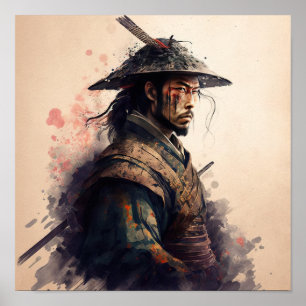 Japans Samurai Warrior Art Print Poster