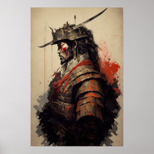 Japans Samurai Warrior Art Print Poster