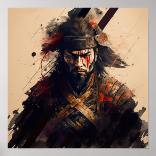 Japans Samurai Warrior Art Print Poster