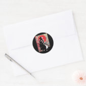 Japans Samurai Warrior Japan Bushido Szwaardsman Ronde Sticker (Envelop)