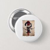 Japans Samurai Warrior Retro Ronde Button 5,7 Cm (Voorkant /achterkant)