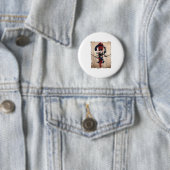Japans Samurai Warrior Retro Ronde Button 5,7 Cm (In situ)