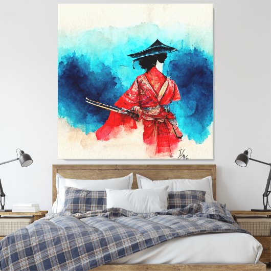 Japans Samurai Warrior Stretched Canvas (Insitu (Slaapkamer))