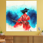  Japans Samurai Warrior Stretched Canvas Afdruk (Insitu (Woonkamer))