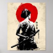 Japans Samurai zwaard abstract poster (Voorkant)