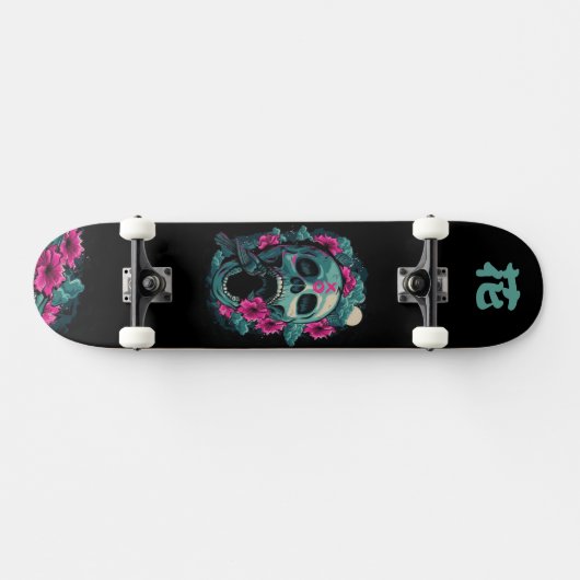 Japans schedelbord met monogram 花 skateboard (Horizontaal)