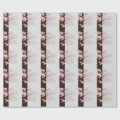 Japans scherm en roze koekjesreet cadeaupapier (Vlak)