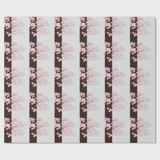 Japans scherm en roze koekjesreet cadeaupapier (Vlak)